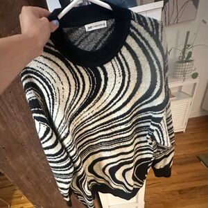 12th Tribe Black and White Swirl Sweater